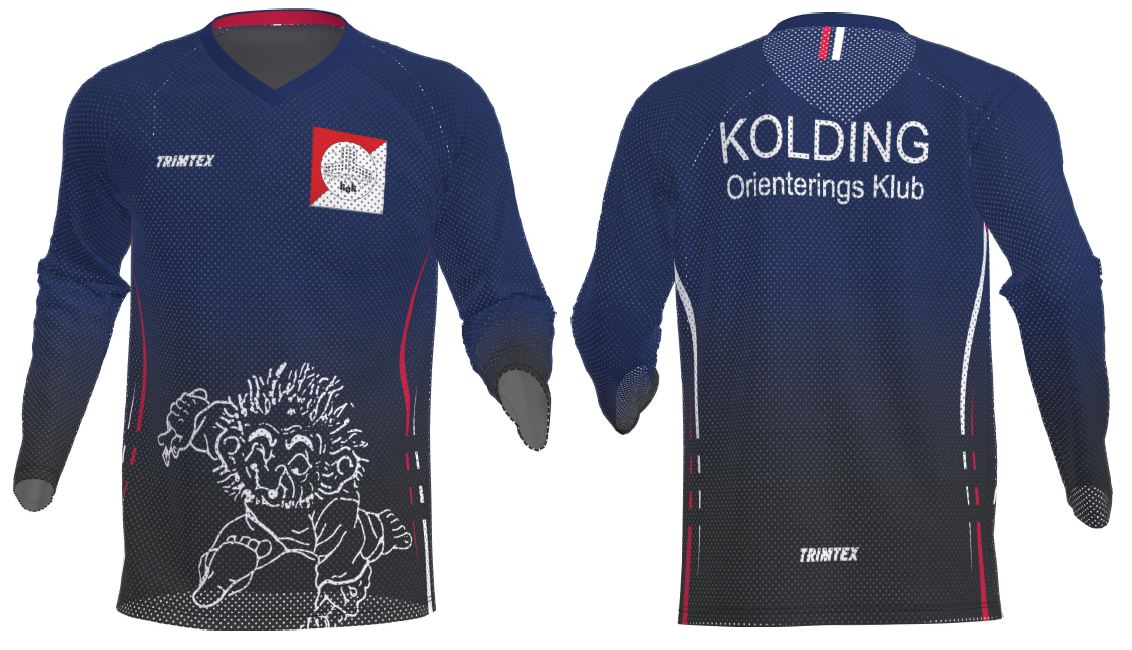 Basic Mesh O-Shirt Langærmet blå/sort (D1)